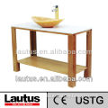 natural stone counter wash basin wooden cabinet